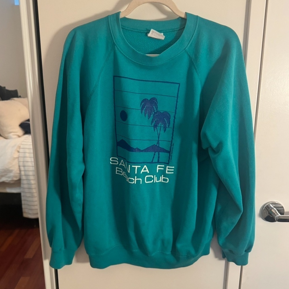 VINTAGE Santa Fe turquoise green sweatshirt